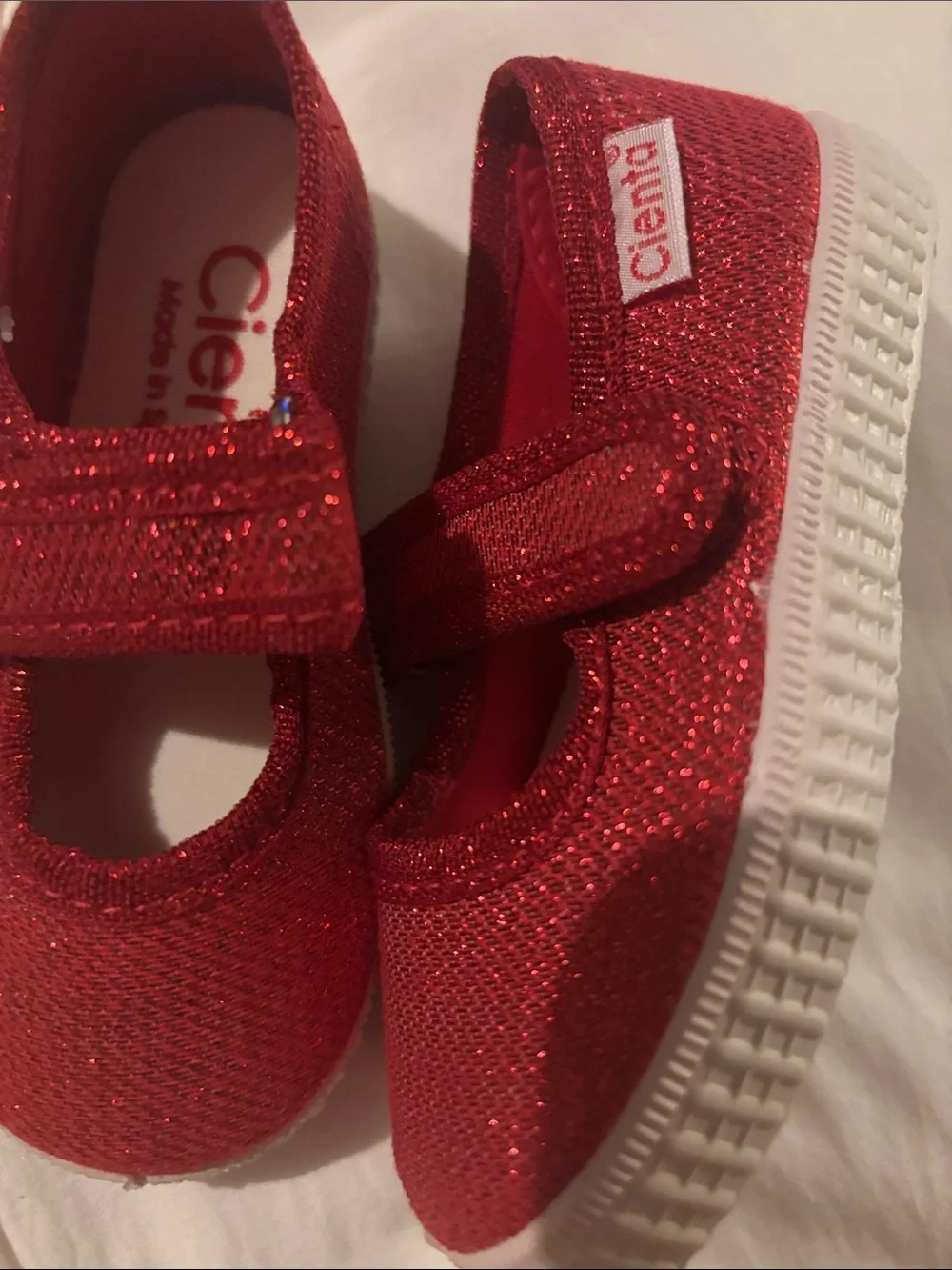 NWT Cienta Shimmery Red Mary Jane Baby Shoes
